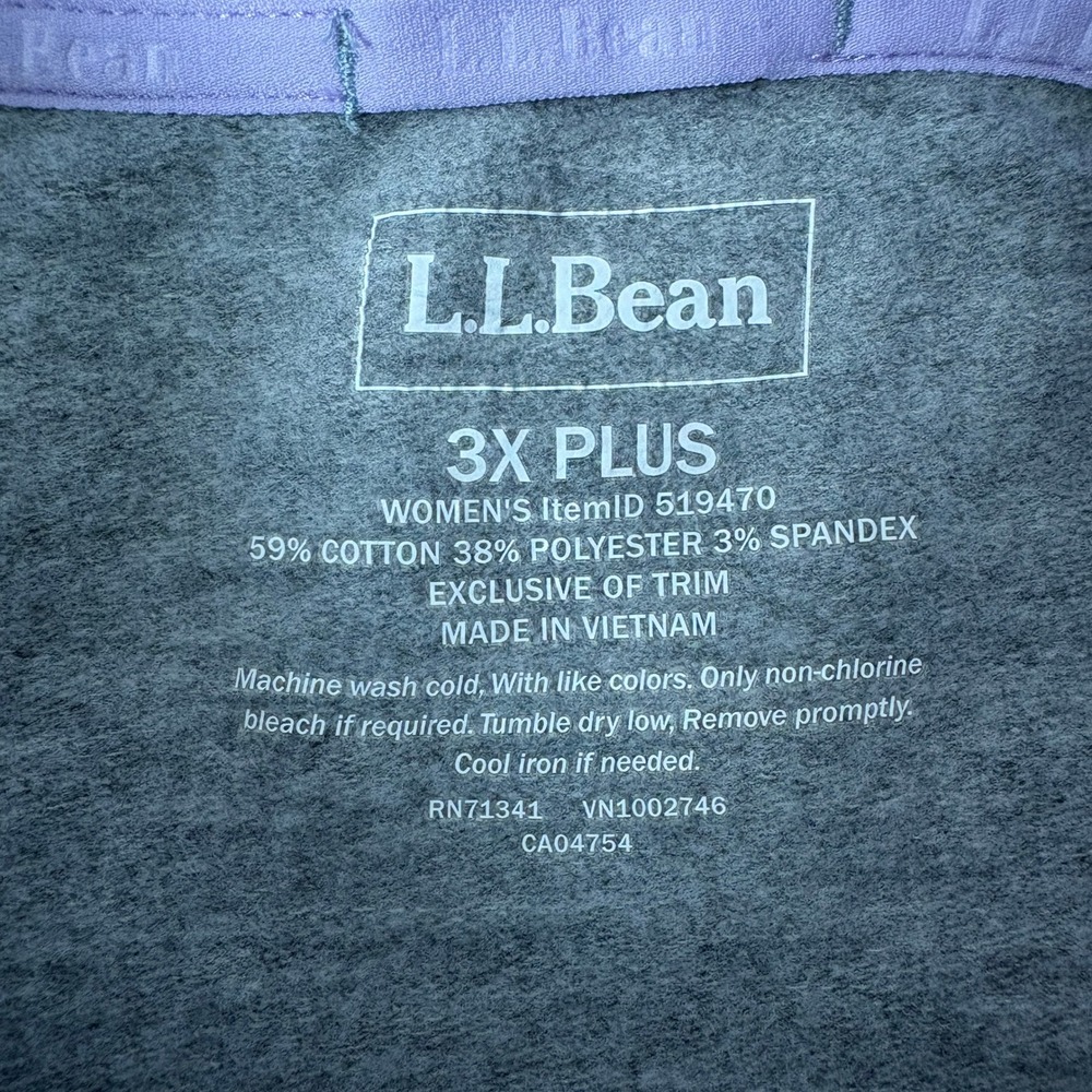LL Bean Colorblock Funnel Neck Sweatshirt Womens 3X Plus Purple Grey Pockets - Picture 3 of 7